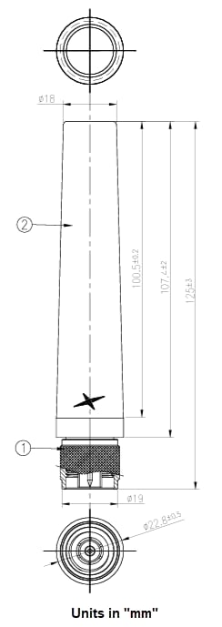 机械图纸 - Taoglas TU.66终端安装天线